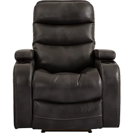 Contemporary Home Theater Power Recliner with Cup Holders and In-Arm Storage